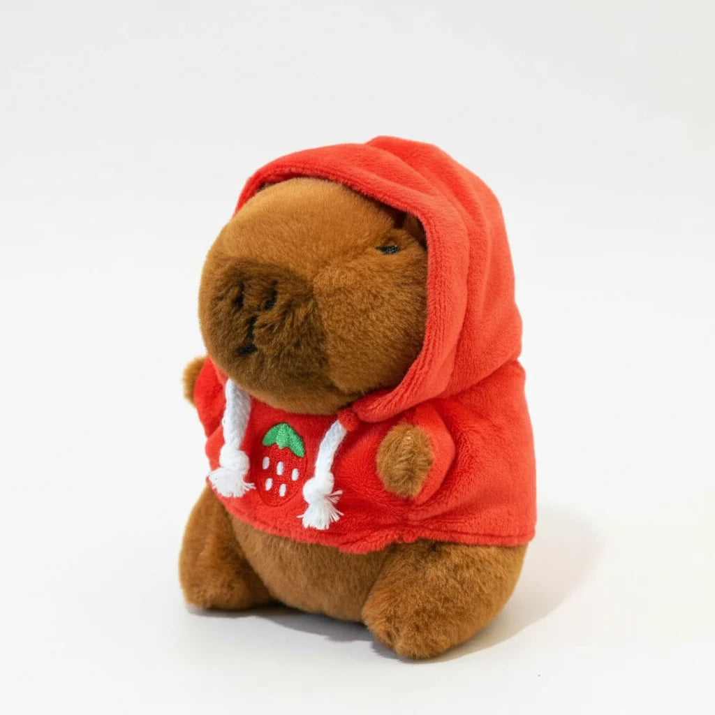 Cute 12cm Capybara Plush Toy: Hoodie, Wings & Keychain/Pendant Gift