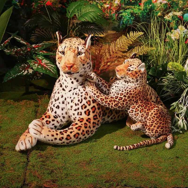 Giant Lifelike Leopard Plush Toy (25.6-66.9 in) - Soft Stuffed Cheetah Model Doll Gift