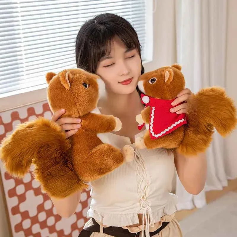Adorable Realistic Squirrel Plush Toy - Furry Big Tail Stuffed Animal Doll Pillow Gift