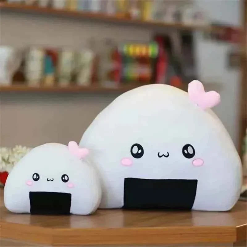 Kawaii Mini Rice Ball Plush Pillow (7.9/14.2 in) - Soft Japanese Sushi Cushion Gift