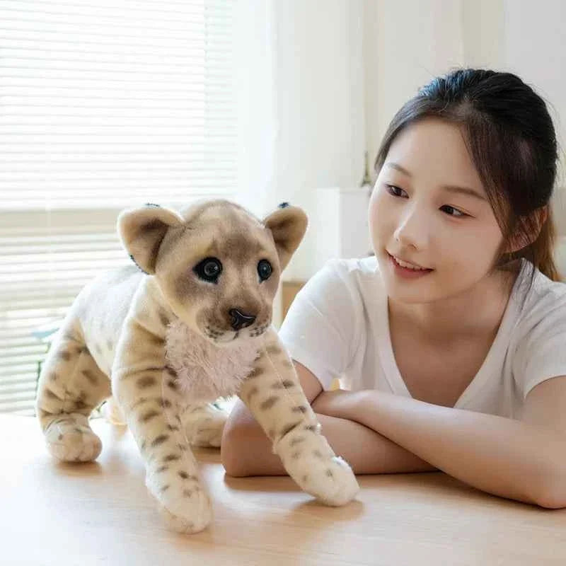 Lifelike Wild Animal Plush Toy (15.4-23.2 in) - Tiger/Lion/Leopard Doll Cushion Gift