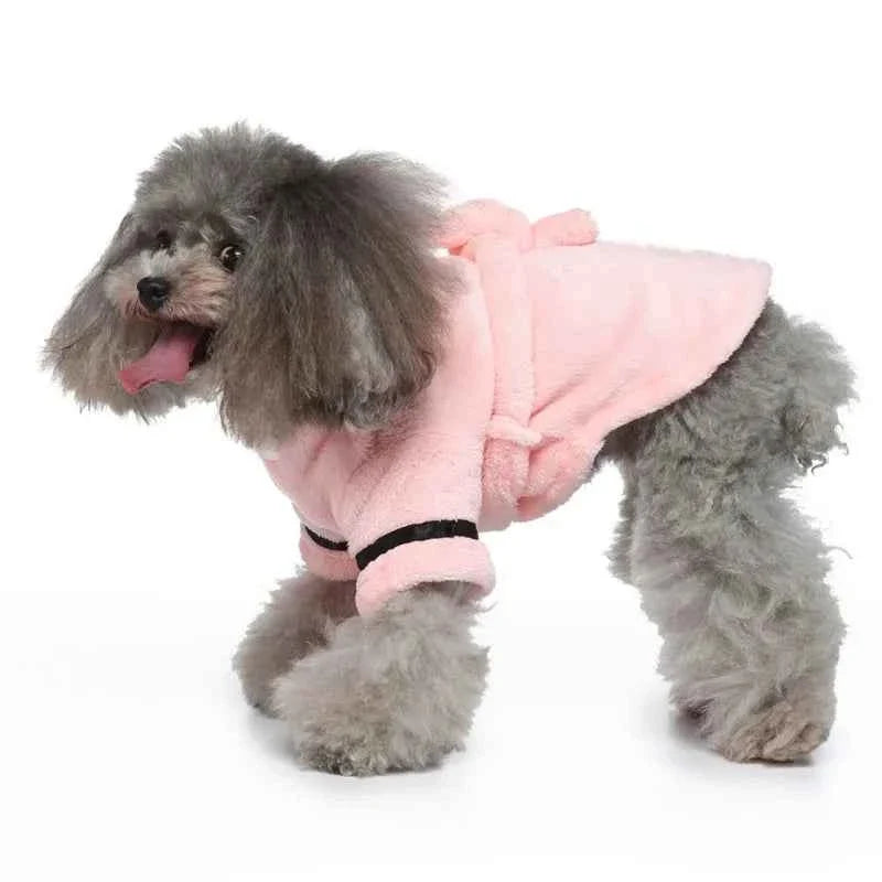 Hooded Pet Dog Bathrobe – Super Absorbent Drying Towel Pajamas