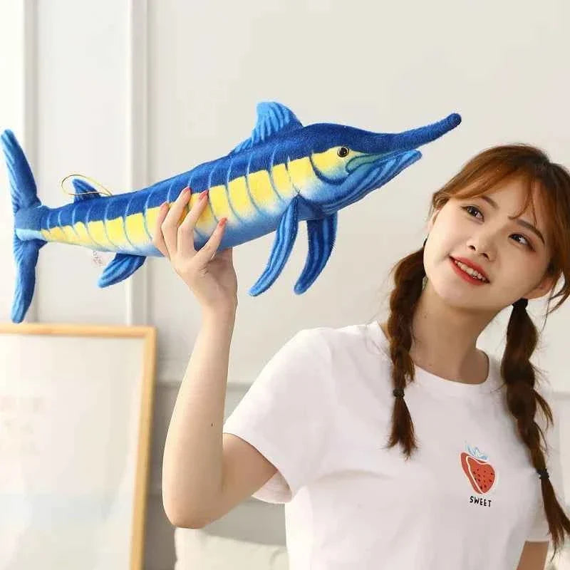 Huge Realistic Bluefin Tuna Plush Toy (23.6-55.1 in) - Soft Marlin Pillow Decor Gift