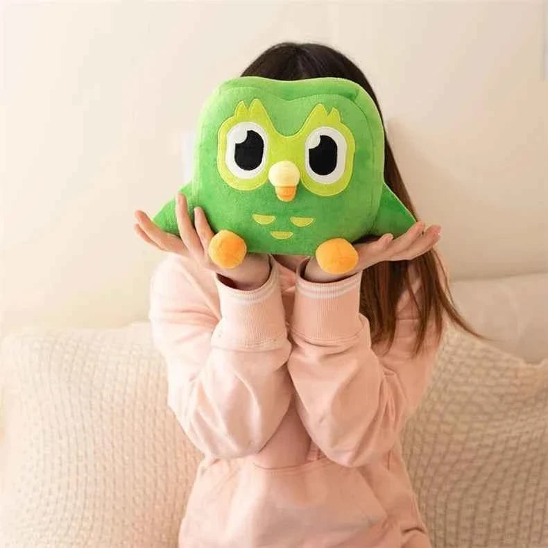 12-inch Green Duolingo Owl Plushie - Duo The Owl Soft Stuffed Animal Toy