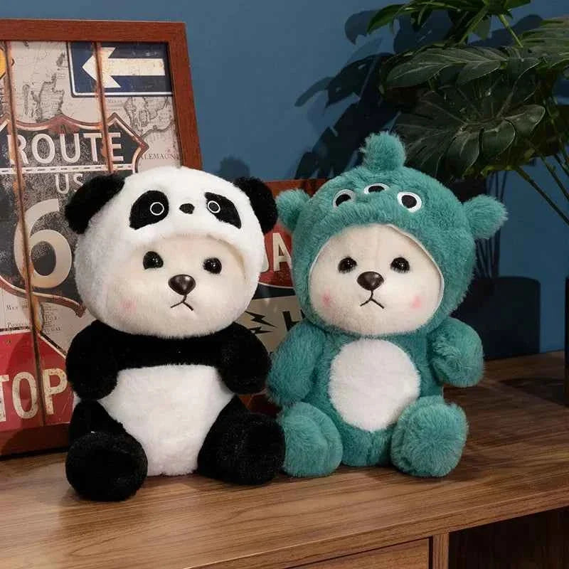 Kawaii White Bear Plush Toy (9.8 in) - Transforms into Pikachu/Stitch Soft Doll Gift