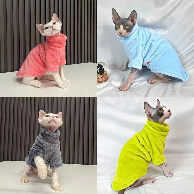 Sphynx Cat Turtleneck Sweater – Soft Warm Hairless Cat Pullover