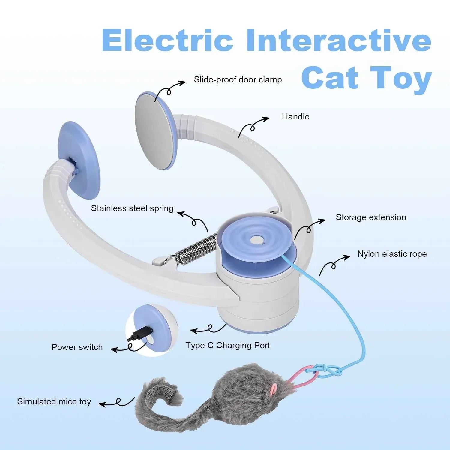 Electric Door Hanging Cat Toy – USB Rechargeable Interactive Teaser