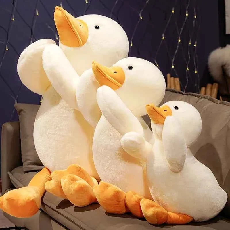 Giant White Duck Plush Toy (23.6-39.4 in) - Cute Big Goose Sleeping Pillow Cushion
