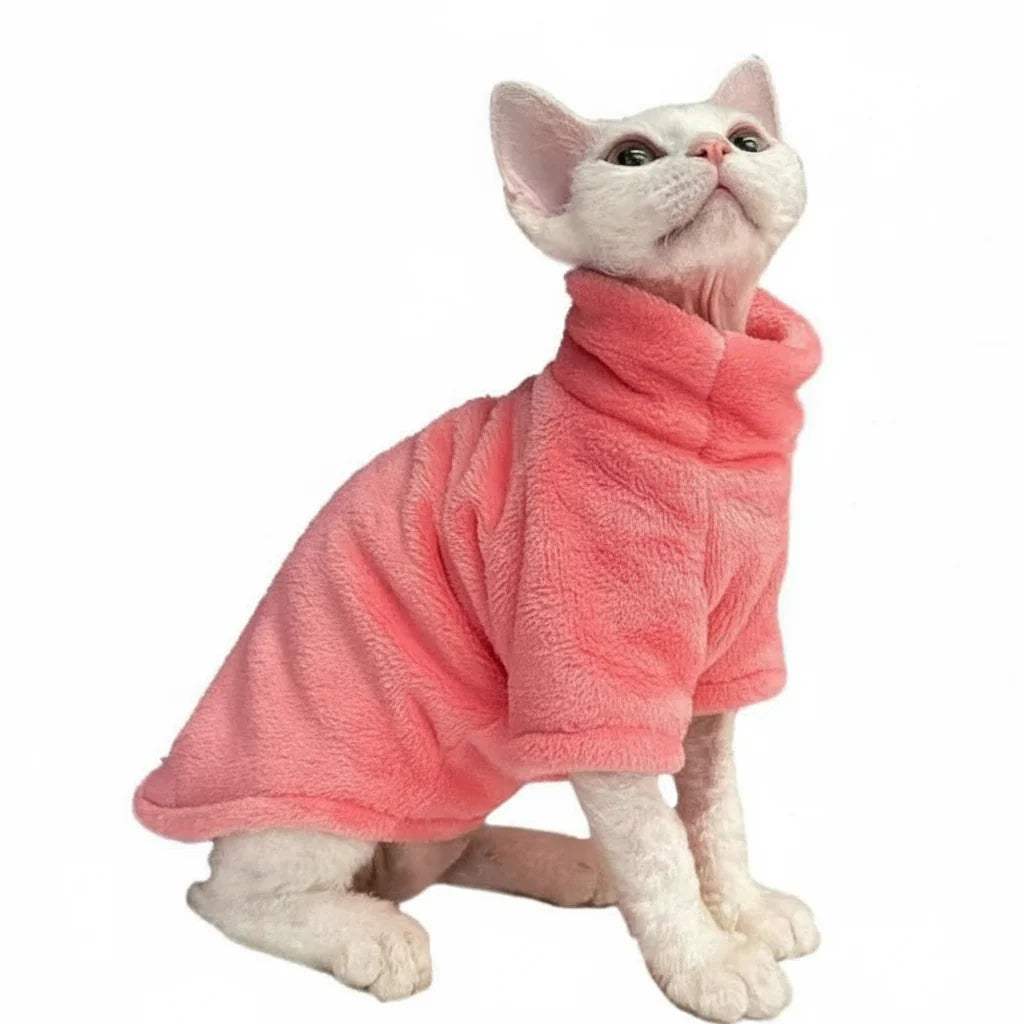 Sphynx Cat Turtleneck Sweater – Soft Warm Hairless Cat Pullover