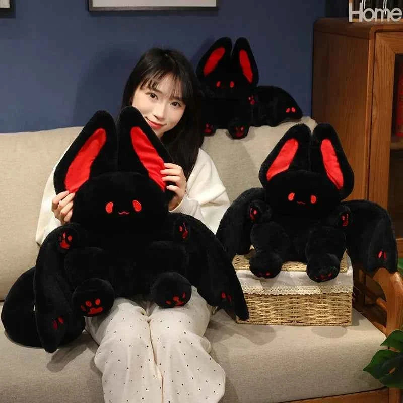 Lovely Flying Bat Rabbit Plush Toy (9.8-21.7 in) - Pink/Black Stuffed Doll Birthday Gift