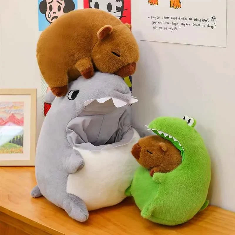 Giant Kawaii Capybara Plush Doll (11.8 in) - Cute Crocodile/Shark Peripheral Stuffed Toy Gift