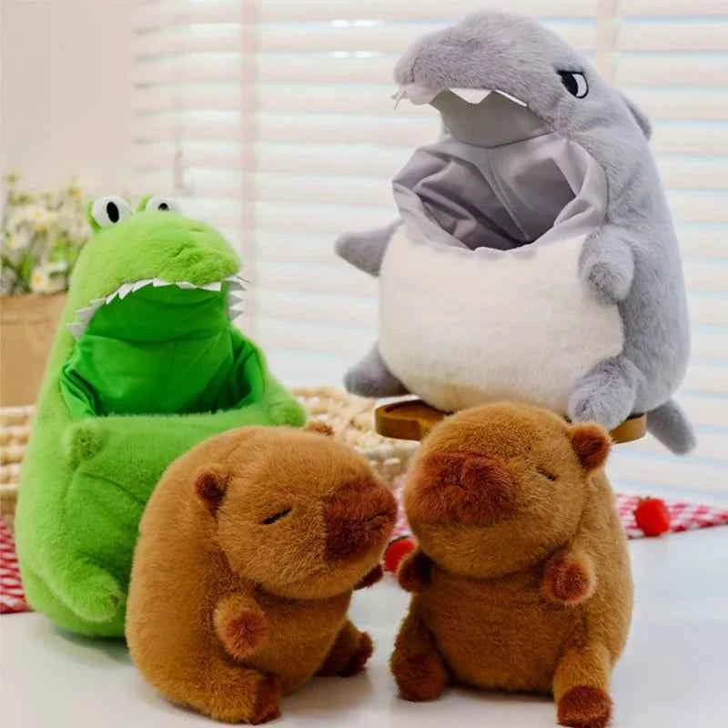Giant Kawaii Capybara Plush Doll (11.8 in) - Cute Crocodile/Shark Peripheral Stuffed Toy Gift
