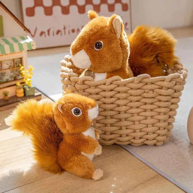 Adorable Realistic Squirrel Plush Toy - Furry Big Tail Stuffed Animal Doll Pillow Gift