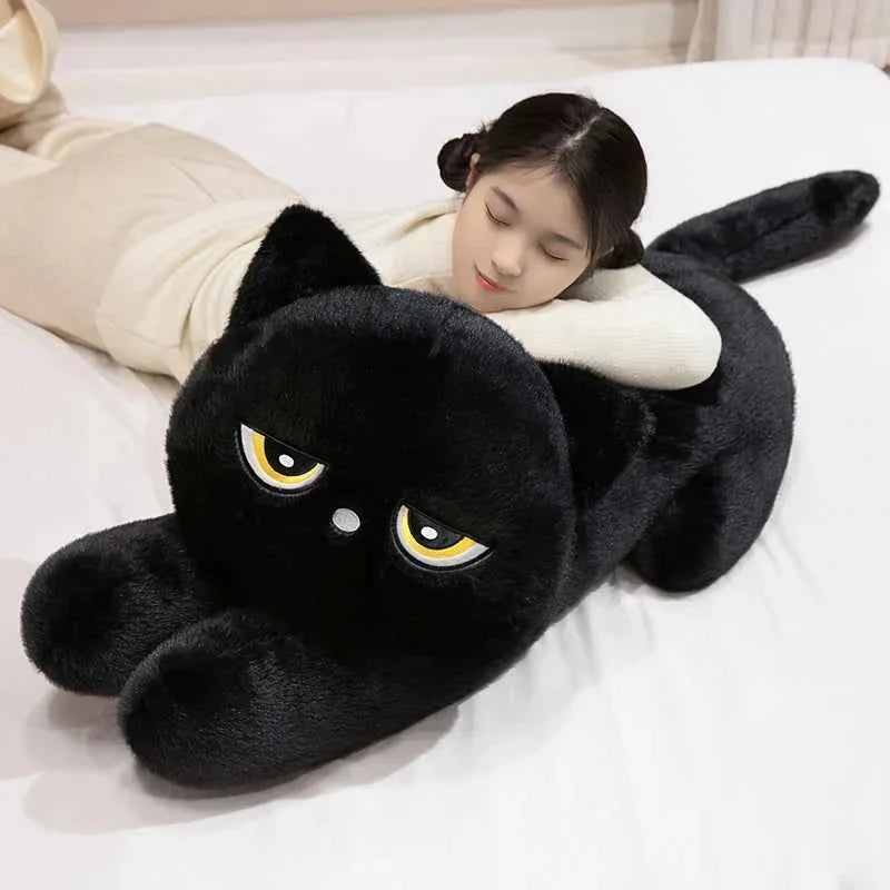 Giant Cute Lying Cat Plush Toy (23.6/35.4 in) - Soft Simulated Cat Pillow Gift
