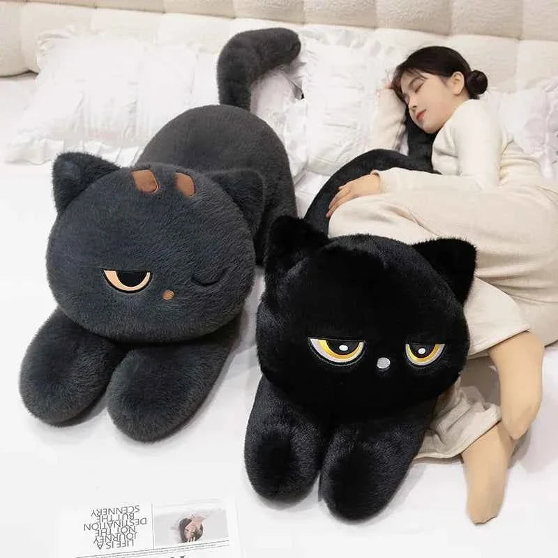 Giant Cute Lying Cat Plush Toy (23.6/35.4 in) - Soft Simulated Cat Pillow Gift