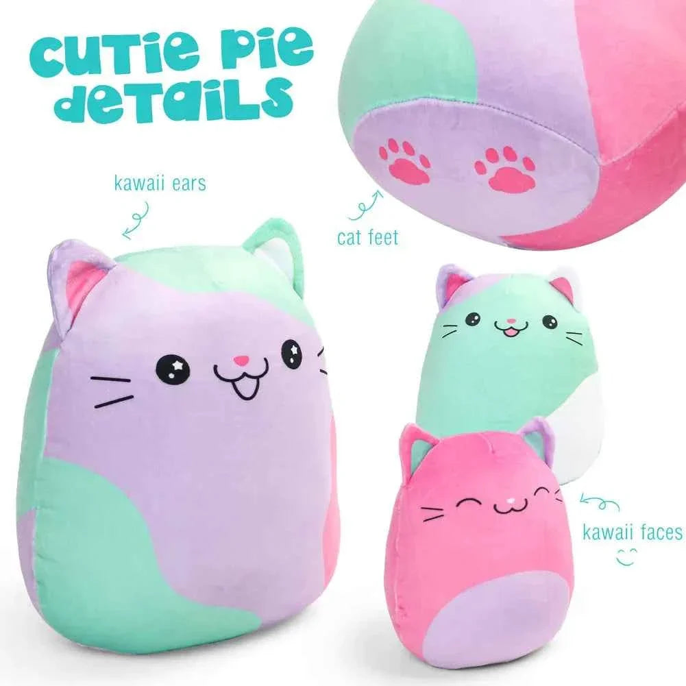 Cute Cartoon Cat Plush Pillow Set – 3pcs Soft Stuffed Dolls