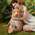 Giant Lifelike Leopard Plush Toy (25.6-66.9 in) - Soft Stuffed Cheetah Model Doll Gift