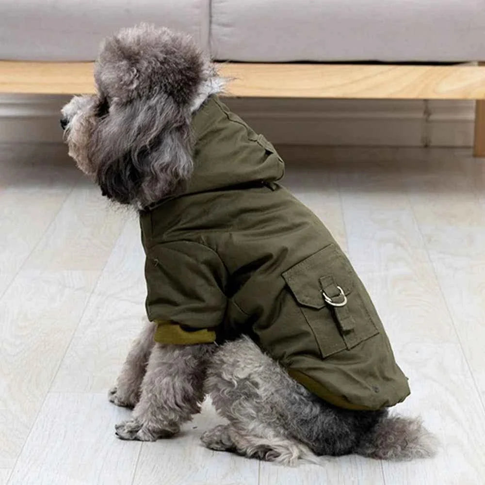 Winter Dog Jacket with Built-in Harness – Warm Windproof Coat