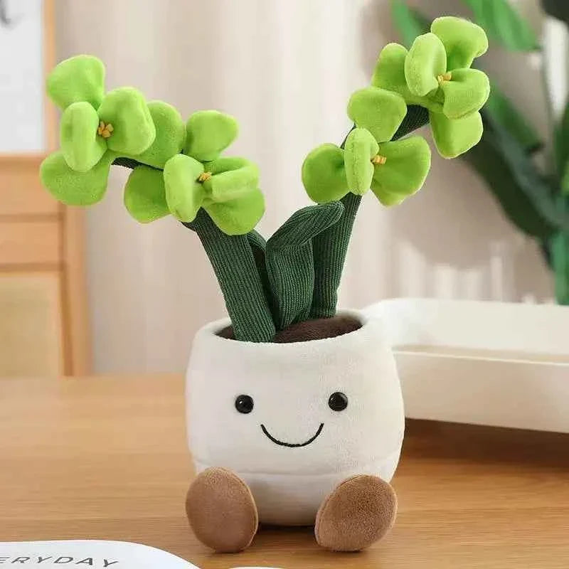 Cute Flowerpot Figurine Plush Pillow (13.8 in) - Simulation Cartoon Anime Stuffed Home Decor