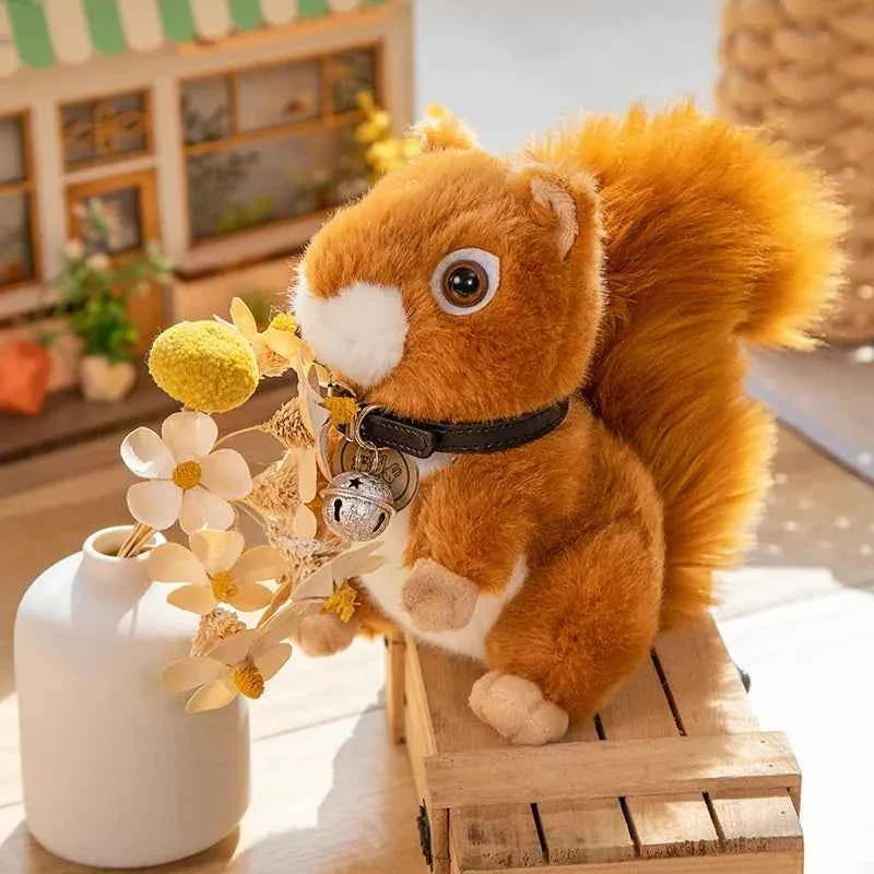 Adorable Realistic Squirrel Plush Toy - Furry Big Tail Stuffed Animal Doll Pillow Gift