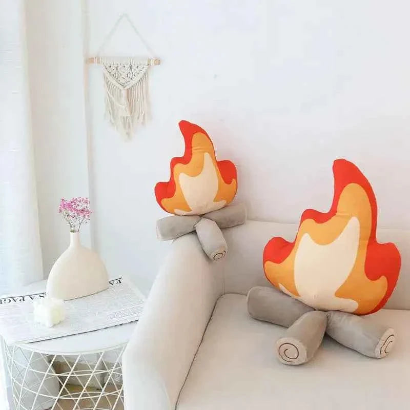 Creative Simulation Bonfire Plush Toy (11.8/17.7 in) - Soft Stuffed Fire Cushion Gift