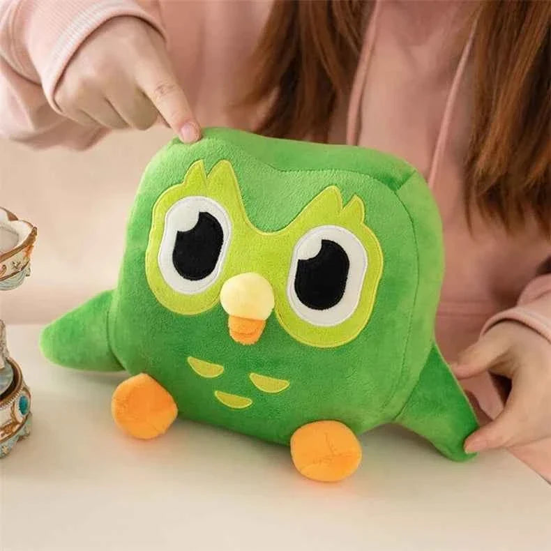 12-inch Green Duolingo Owl Plushie - Duo The Owl Soft Stuffed Animal Toy