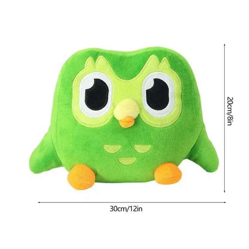 12-inch Green Duolingo Owl Plushie - Duo The Owl Soft Stuffed Animal Toy