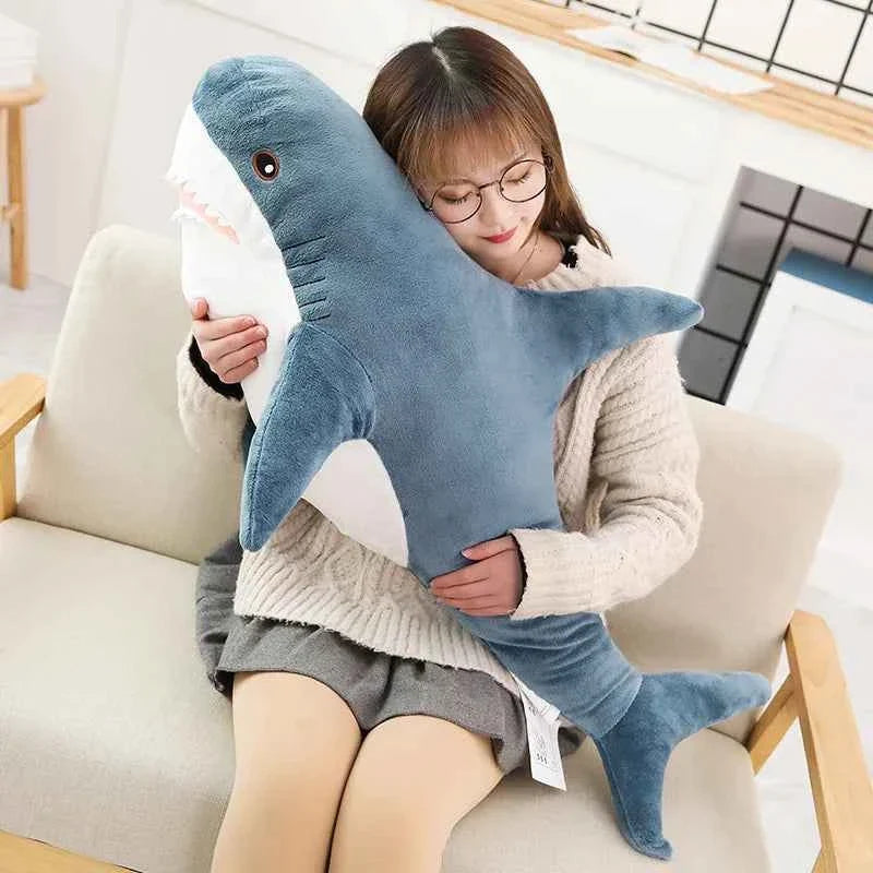 Giant Cute Shark Plush Toy (11.8-39.4 in) - Soft Stuffed Animal Reading Pillow Gift