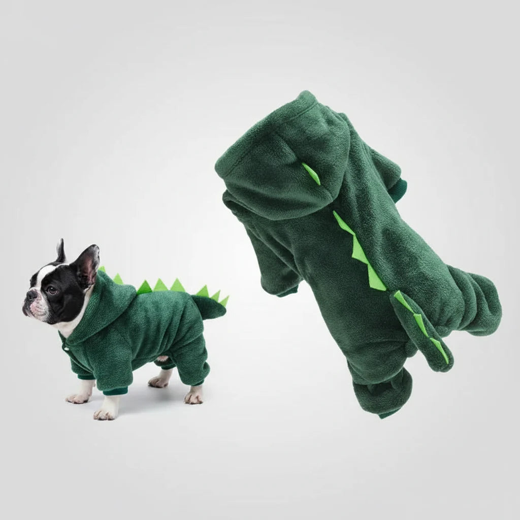 Soft Dinosaur Pet Hoodie – Cute Winter Costume for Dogs and Cats