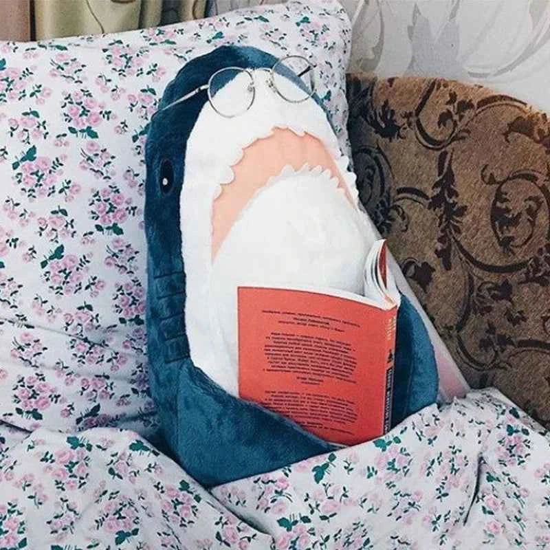 Giant Cute Shark Plush Toy (11.8-39.4 in) - Soft Stuffed Animal Reading Pillow Gift