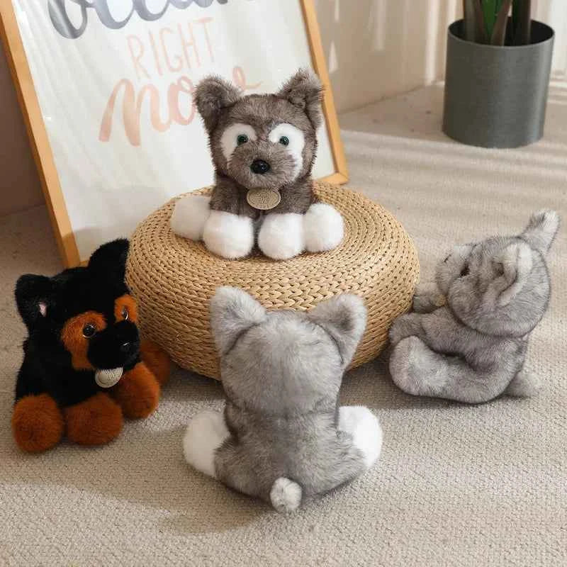 Realistic Husky Wolf Cub Plush Toy (8.7 in) - Soft Cuddly Stuffed Animal Gift