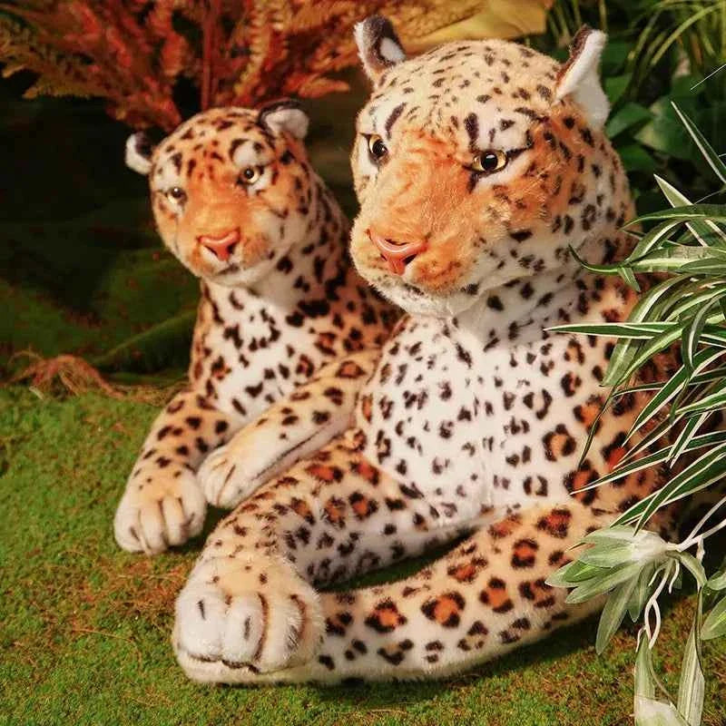 Giant Lifelike Leopard Plush Toy (25.6-66.9 in) - Soft Stuffed Cheetah Model Doll Gift