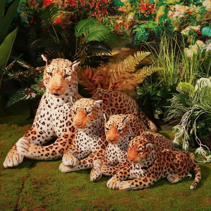 Giant Lifelike Leopard Plush Toy (25.6-66.9 in) - Soft Stuffed Cheetah Model Doll Gift