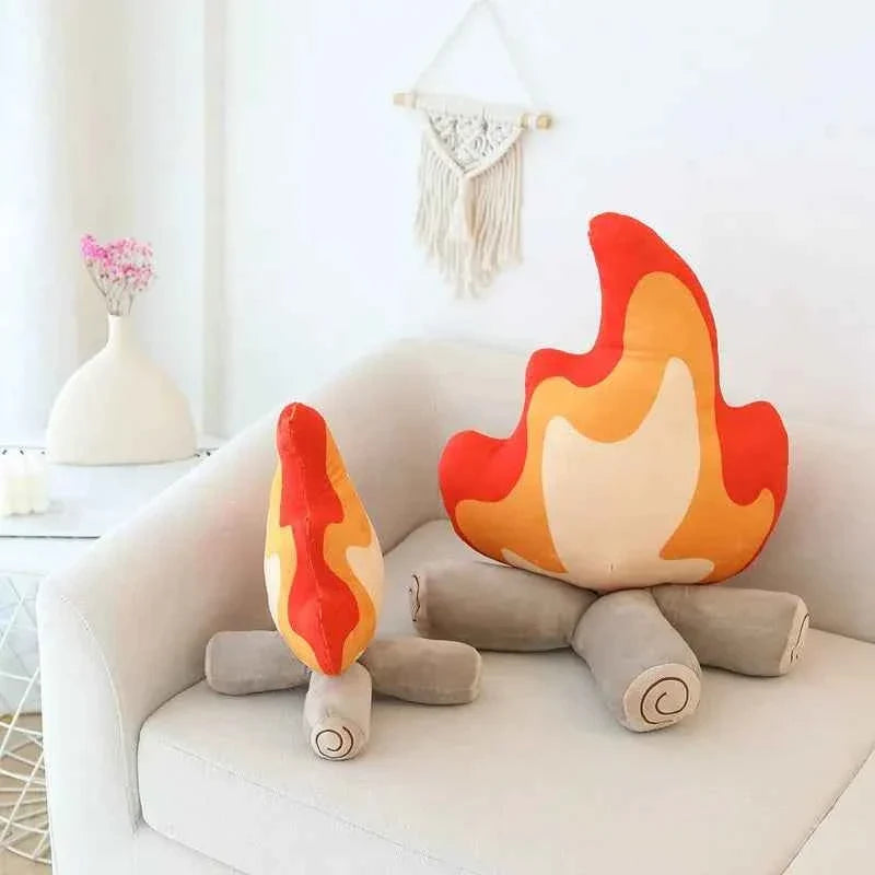 Creative Simulation Bonfire Plush Toy (11.8/17.7 in) - Soft Stuffed Fire Cushion Gift
