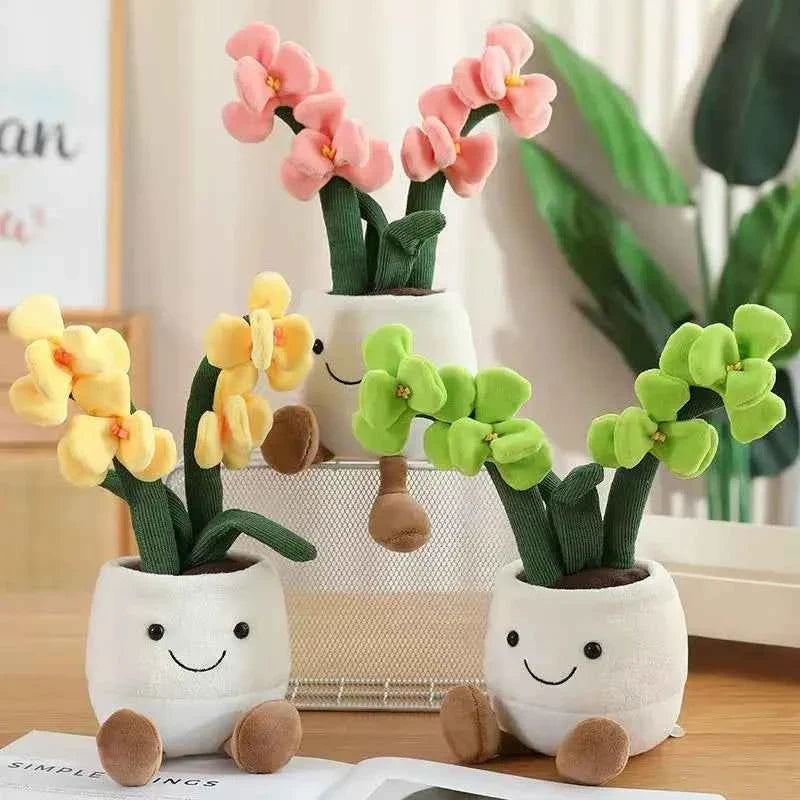 Cute Flowerpot Figurine Plush Pillow (13.8 in) - Simulation Cartoon Anime Stuffed Home Decor