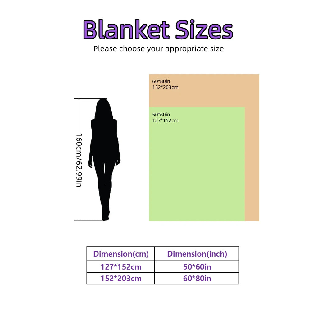Knit Throw Blanket – Soft 3 lb Cartoon Pattern for Cozy Relaxation