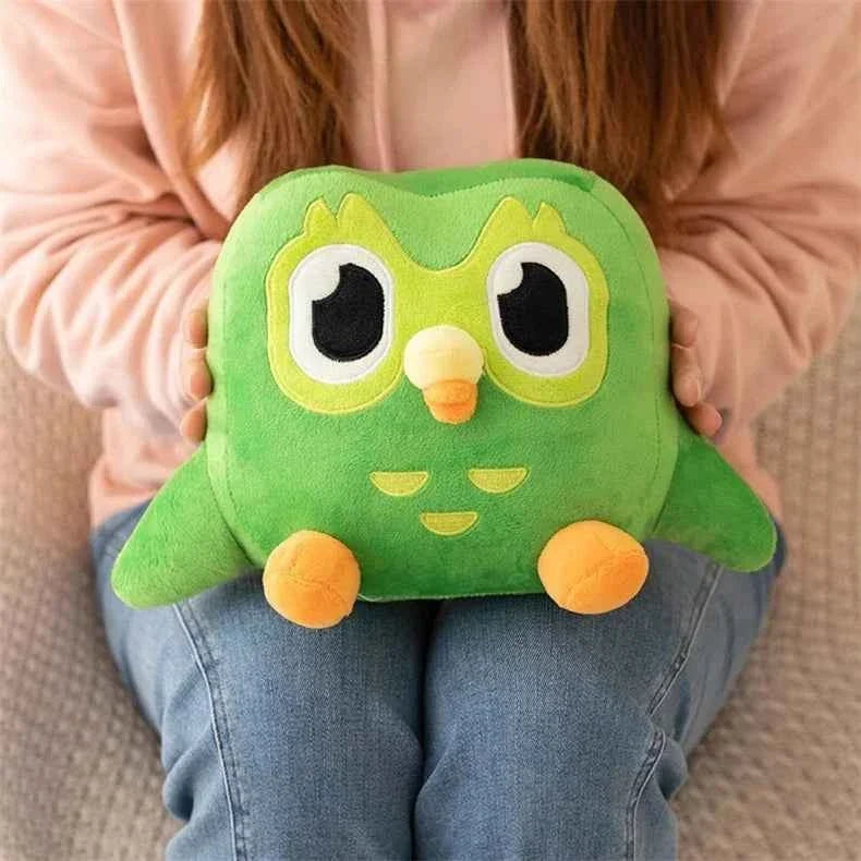 12-inch Green Duolingo Owl Plushie - Duo The Owl Soft Stuffed Animal Toy
