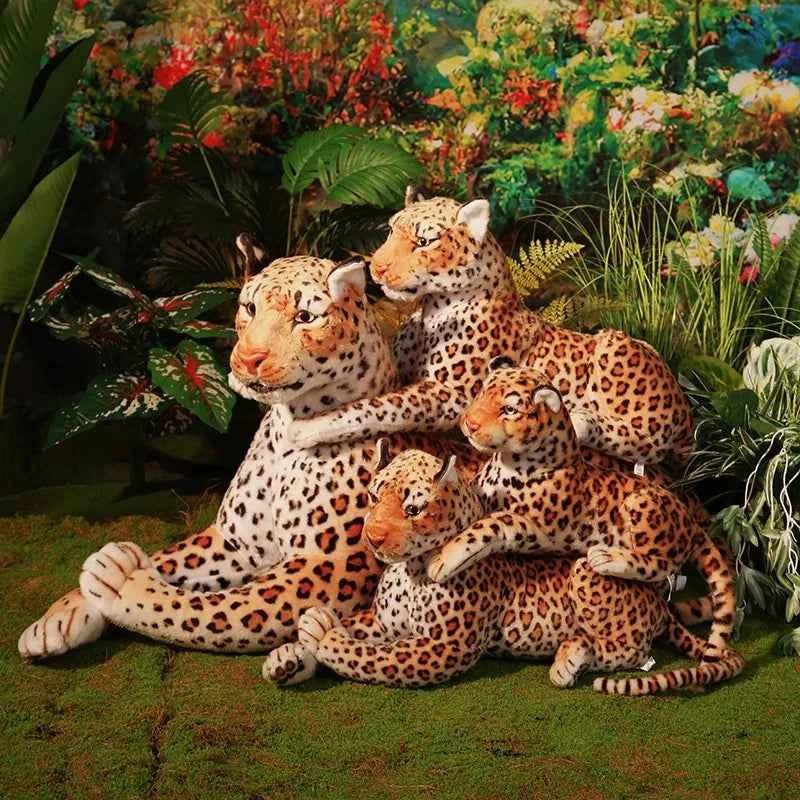 Giant Lifelike Leopard Plush Toy (25.6-66.9 in) - Soft Stuffed Cheetah Model Doll Gift