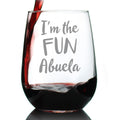 I'm the Fun Abuela - 17 Ounce Stemless Wine Glass