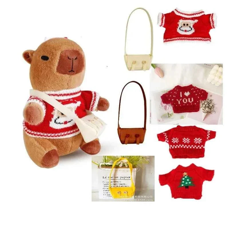 DIY Capybara Plush Doll Set – 9 Inch Stuffed Animal with Clothes and Bags