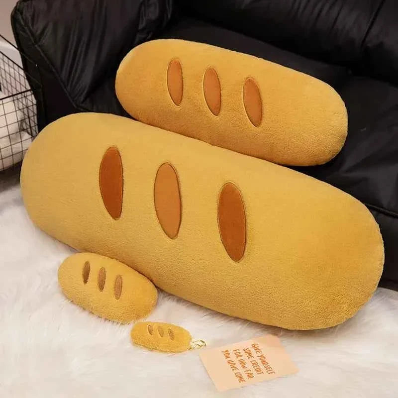 Kawaii French Baguette Plush Pillow - Cute Cheese Stuffed Doll Room Decor Gift