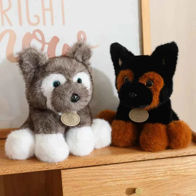Realistic Husky Wolf Cub Plush Toy (8.7 in) - Soft Cuddly Stuffed Animal Gift