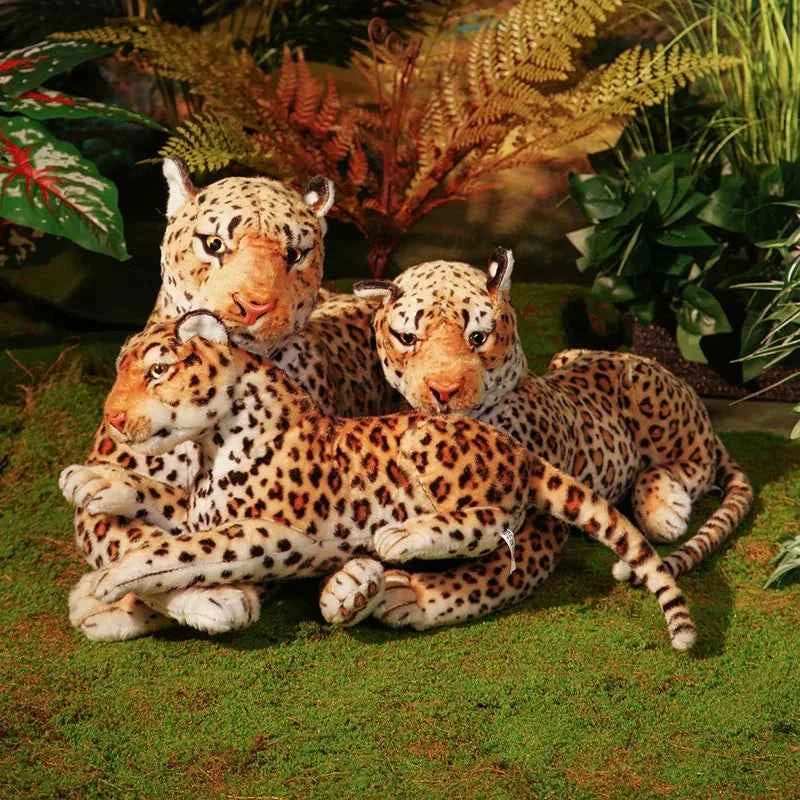 Giant Lifelike Leopard Plush Toy (25.6-66.9 in) - Soft Stuffed Cheetah Model Doll Gift