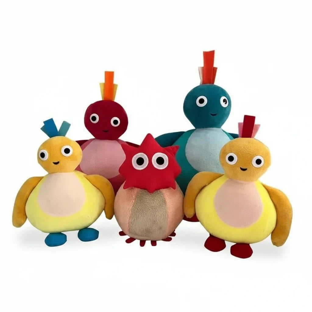 5pcs Twirlywoos Chickedy & Peekaboo Plush Toy Set (6.7-10.2 in) - Best Kids Birthday Gift