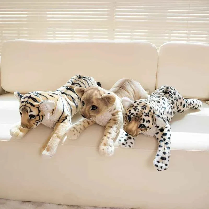 Lifelike Wild Animal Plush Toy (15.4-23.2 in) - Tiger/Lion/Leopard Doll Cushion Gift