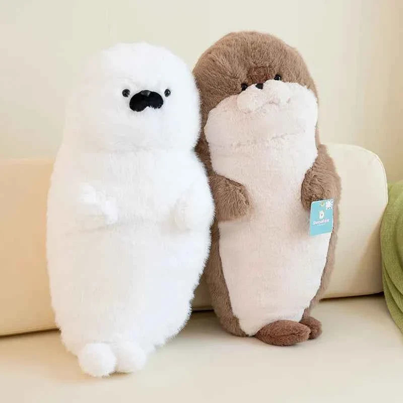 Cute Sea Otter/Blue Seal Plush Pillow (15.0/26.4 in) - Soft Sea Animal Doll Gift
