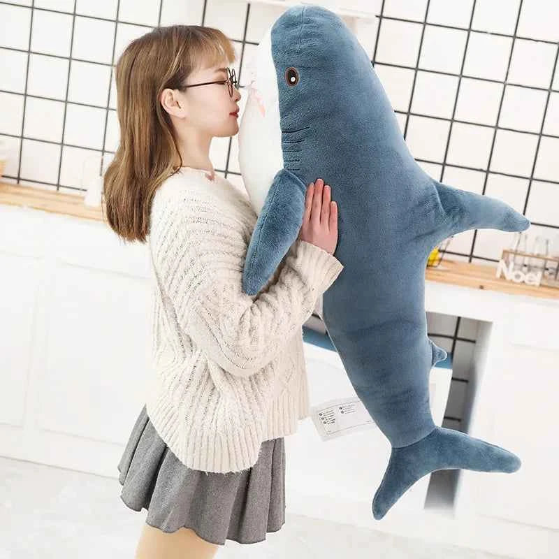 Giant Cute Shark Plush Toy (11.8-39.4 in) - Soft Stuffed Animal Reading Pillow Gift