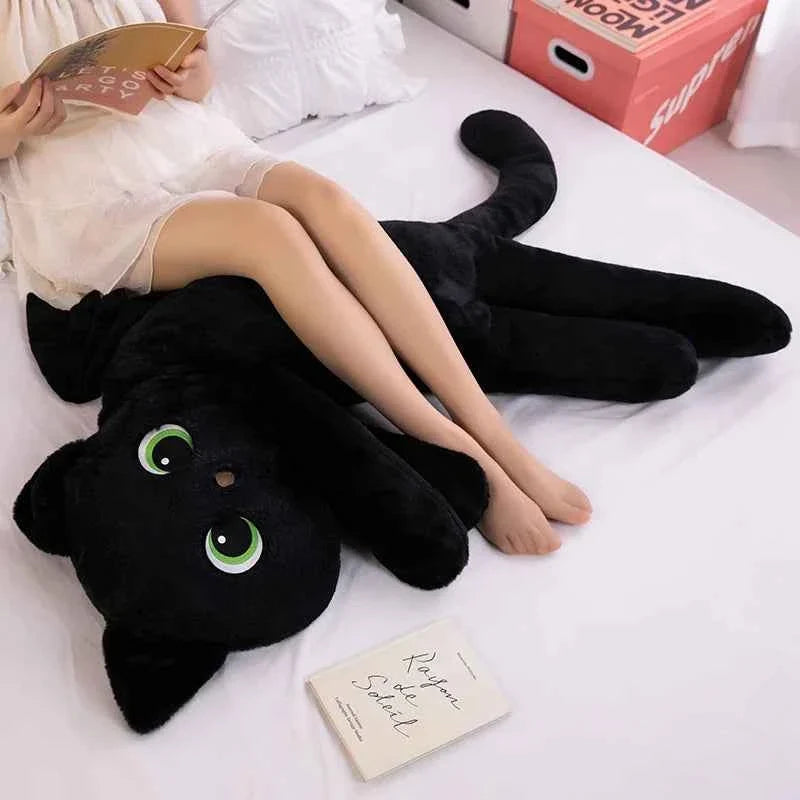 Giant Black Cat with Wings Plush Pillow (15.7-43.3 in) - Cute Special-Shaped Doll Gift