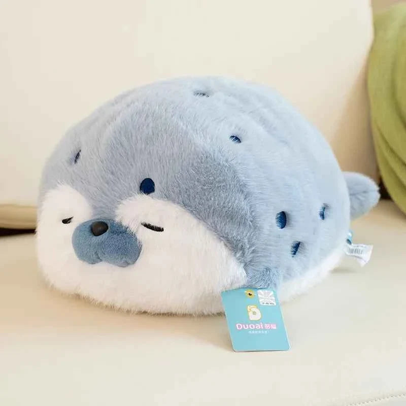 Cute Sea Otter/Blue Seal Plush Pillow (15.0/26.4 in) - Soft Sea Animal Doll Gift