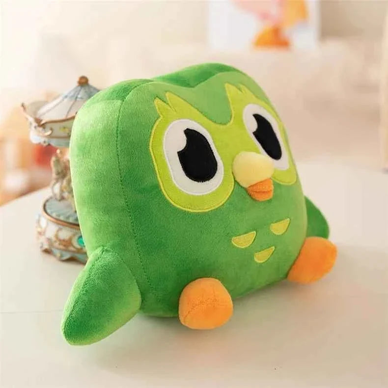 12-inch Green Duolingo Owl Plushie - Duo The Owl Soft Stuffed Animal Toy